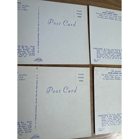 Vintage Hotel Monte Carlo Postcard Lot Walton Lake Monroe New York Dexter Photo - Picture 5 of 8